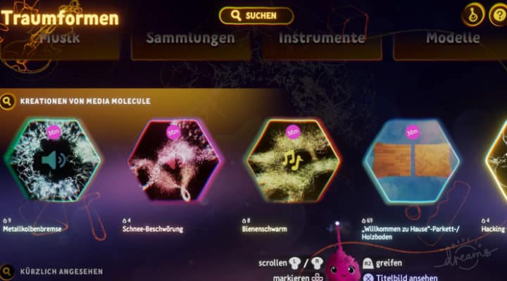 GAMEtainemnt Dreams Review Traumformen Objekte